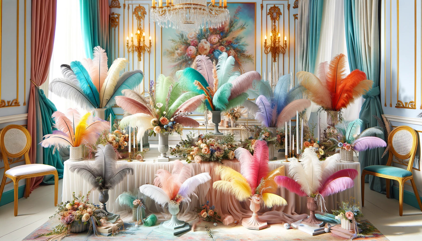 Spring and Summer Feather Centerpieces
