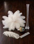 Load image into Gallery viewer, The Perfect 10 Complete Ostrich Feather Centerpiece Kit – 300 Genuine Ostrich Feathers, 20” Clear Glass Eiffel Tower Vases & Foam Inserts | Free Shipping