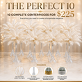 Load image into Gallery viewer, The Perfect 10™ Complete Ostrich Feather Centerpiece Kit – 300 Genuine Ostrich Feathers, 10 Eiffel Tower Vases & Foam Inserts | Free Shipping