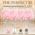 Load image into Gallery viewer, The Perfect 10™ Complete Ostrich Feather Centerpiece Kit – 300 Genuine Ostrich Feathers, 10 Eiffel Tower Vases & Foam Inserts | Free Shipping