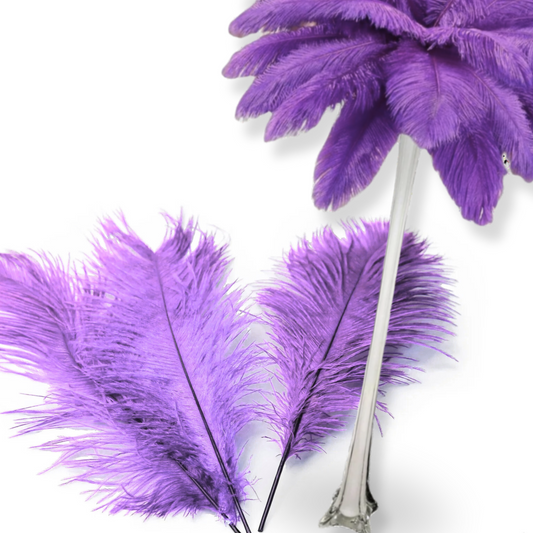 Complete Feather Centerpiece With 24" Vase (Lavender) - www.BuyOstrichFeathers.com
