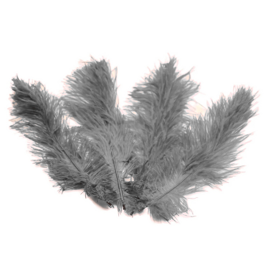 Ostrich Flexible Feathers 13-16" (Silver/Grey) - www.BuyOstrichFeathers.com