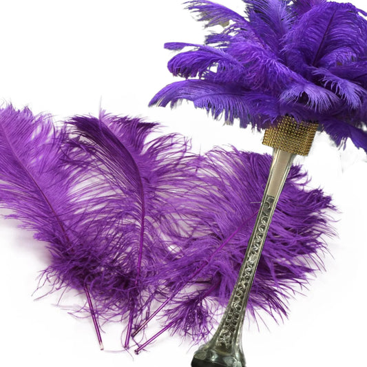Complete Feather Centerpiece With 20" Vase (Purple) - www.BuyOstrichFeathers.com