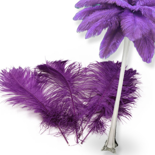 Complete Feather Centerpiece With 20" Vase (Plum) - www.BuyOstrichFeathers.com