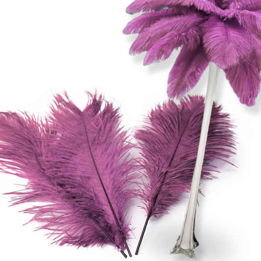 Complete Feather Centerpiece With 20" Vase (Dusty Rose) - www.BuyOstrichFeathers.com