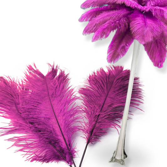 Complete Feather Centerpiece With 20" Vase (Rose Pink) - www.BuyOstrichFeathers.com