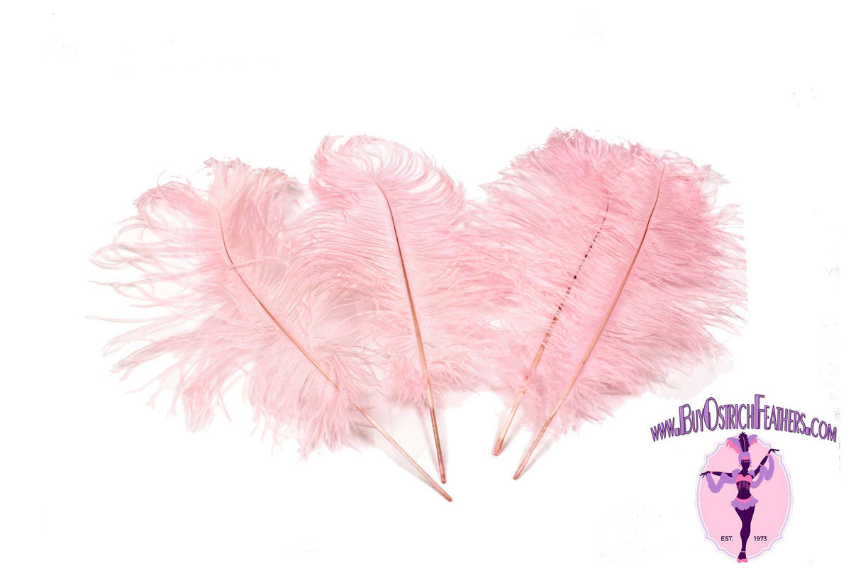 10 Pieces 14-17 Baby Pink Ostrich Feathers