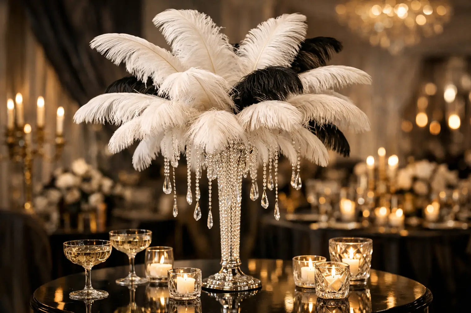 How to Make Gatsby Feather Centerpieces