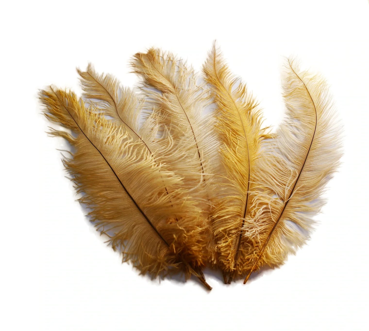 Ostrich Feather Spad Plumes 12-15" (Gold)