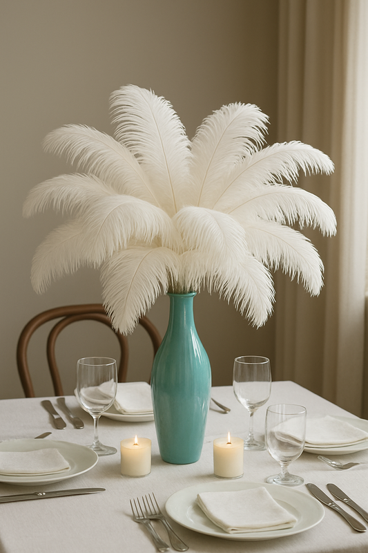 mini feather centerpiece