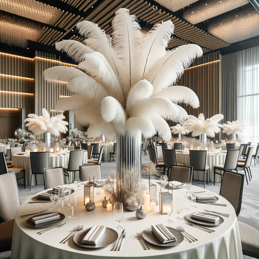 ostrich feather centerpieces
