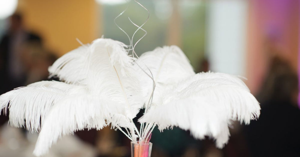 Wedding feather centerpiece