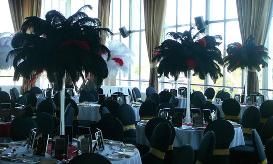 Ostrich feather centerpieces