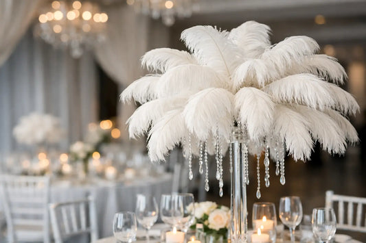 White Ostrich Feather Centerpieces That Sell