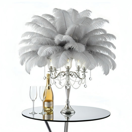 Ostrich Flexible Feathers 13-16" (Silver/Grey)