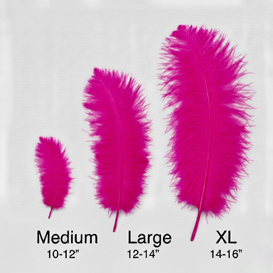 Ostrich Flexible Feathers 11-14" (Fuchsia)