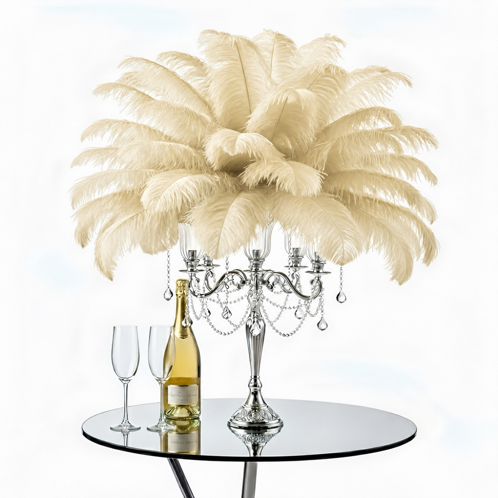 Ostrich Centerpiece Feathers 15-18" (Champagne) - www.BuyOstrichFeathers.com