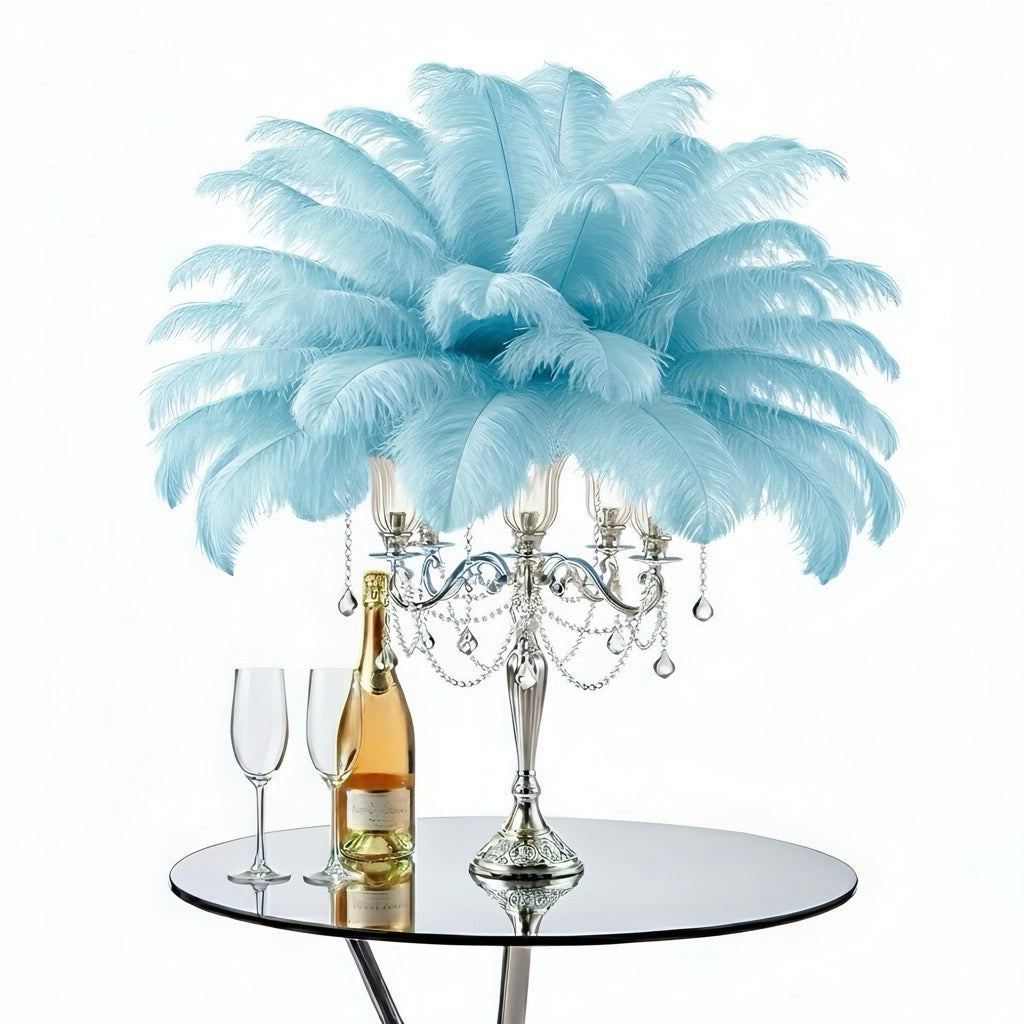 Ostrich Feather Tail Plumes 15-18" (Baby Blue)