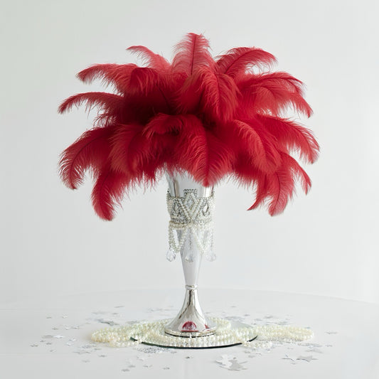Ostrich Flexible Feathers 9-12" (Red)