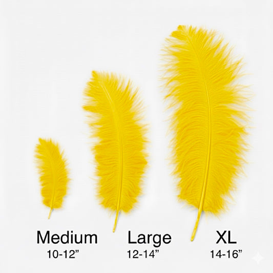 Ostrich Flexible Feathers 11-14" (Yellow)