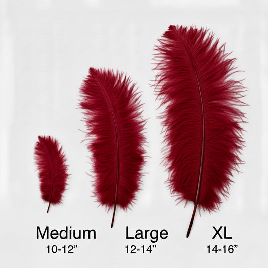 Ostrich Flexible Feathers 11-14" (Burgundy)