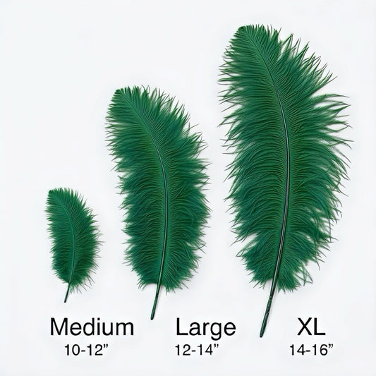 Ostrich Flexible Feathers 11-14" (Emerald Green)