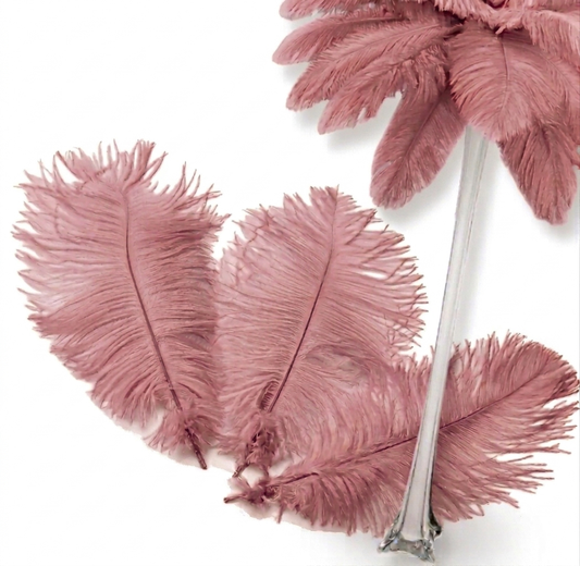 Complete Feather Centerpiece With 16" Vase (mauve) - www.BuyOstrichFeathers.com
