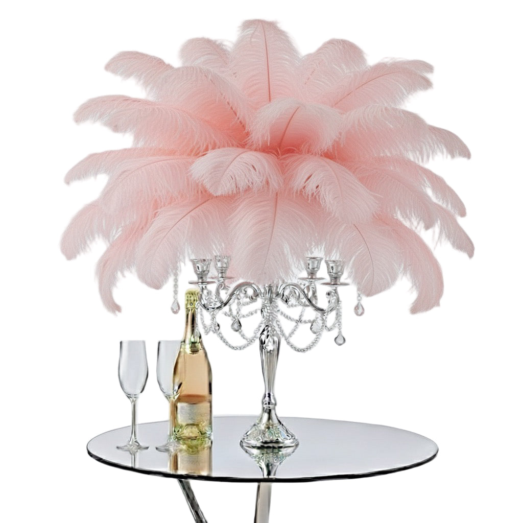 Ostrich Feather Tail Plumes 15-18" (Baby Pink)