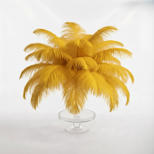 Ostrich Feather Tail Plumes 9-12" (Golden Yellow)