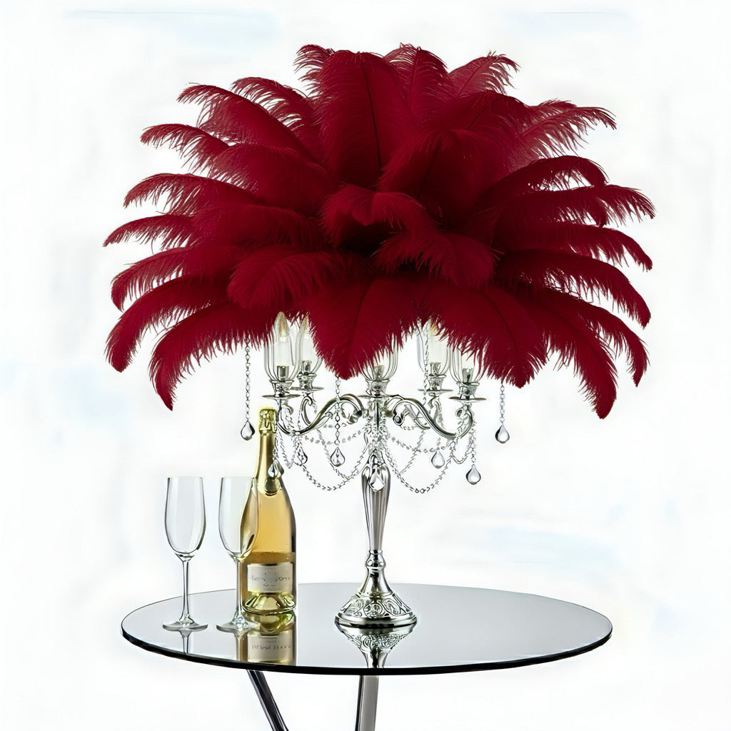 Ostrich Feather Tail Plumes 15-18" (Burgundy)