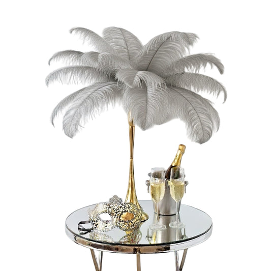 Ostrich Feather Spad Plumes 13-16" (Silver)