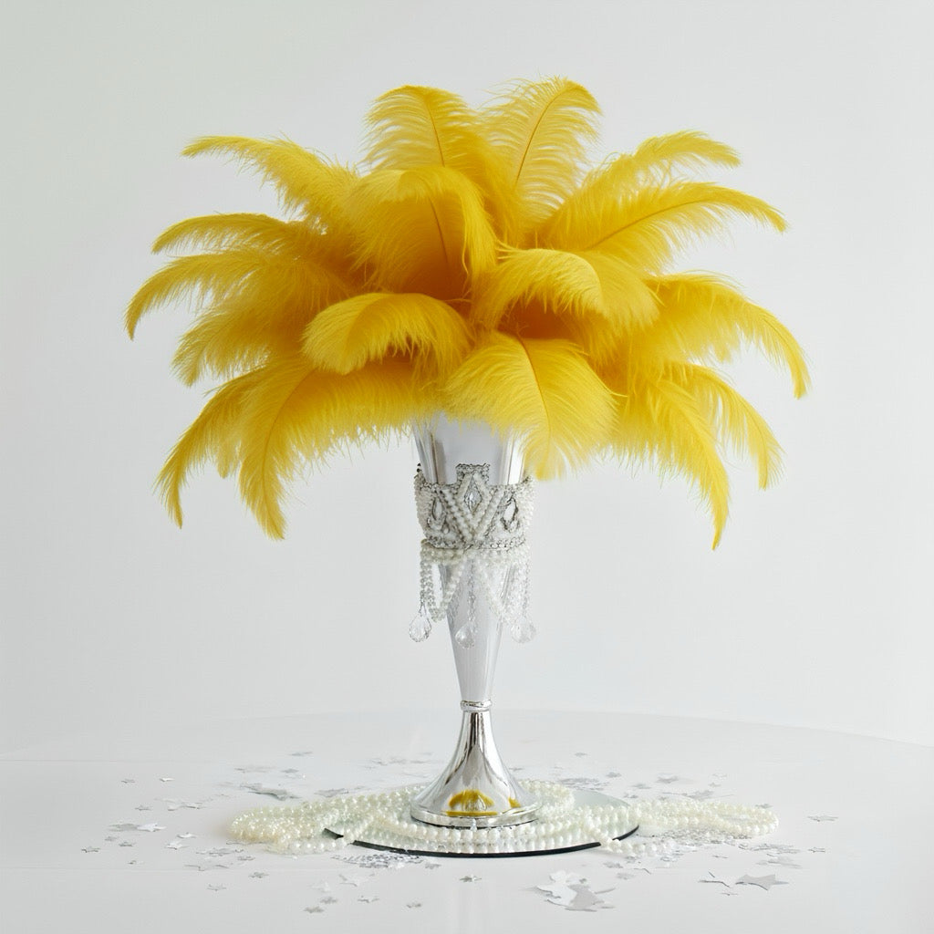 Ostrich Flexible Feathers 9-12" (Golden Yellow)