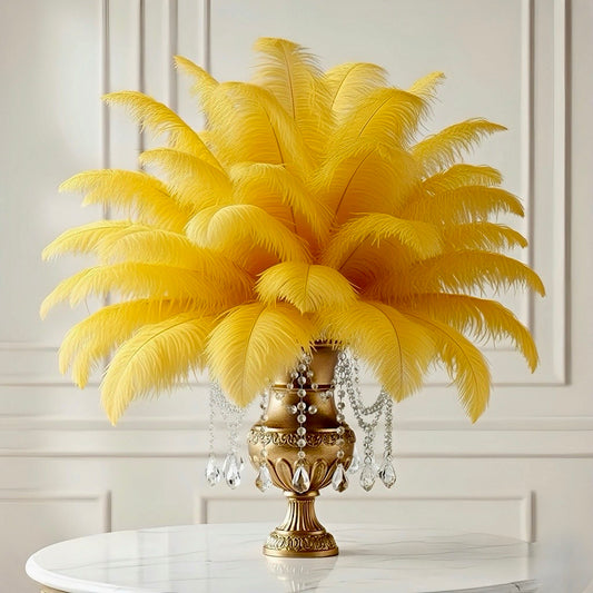 Ostrich Flexible Feathers 9-12" (Yellow)