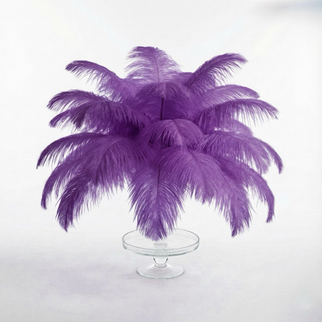 Ostrich Feather Tail Plumes 9-12" (Purple)