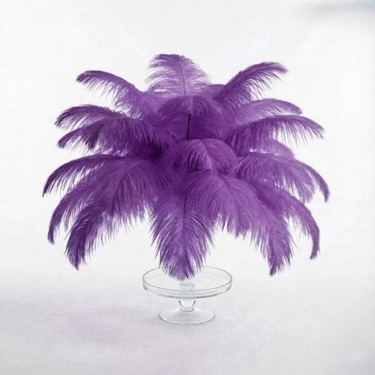 Ostrich Feather Tail Plumes 9-12" (Purple)