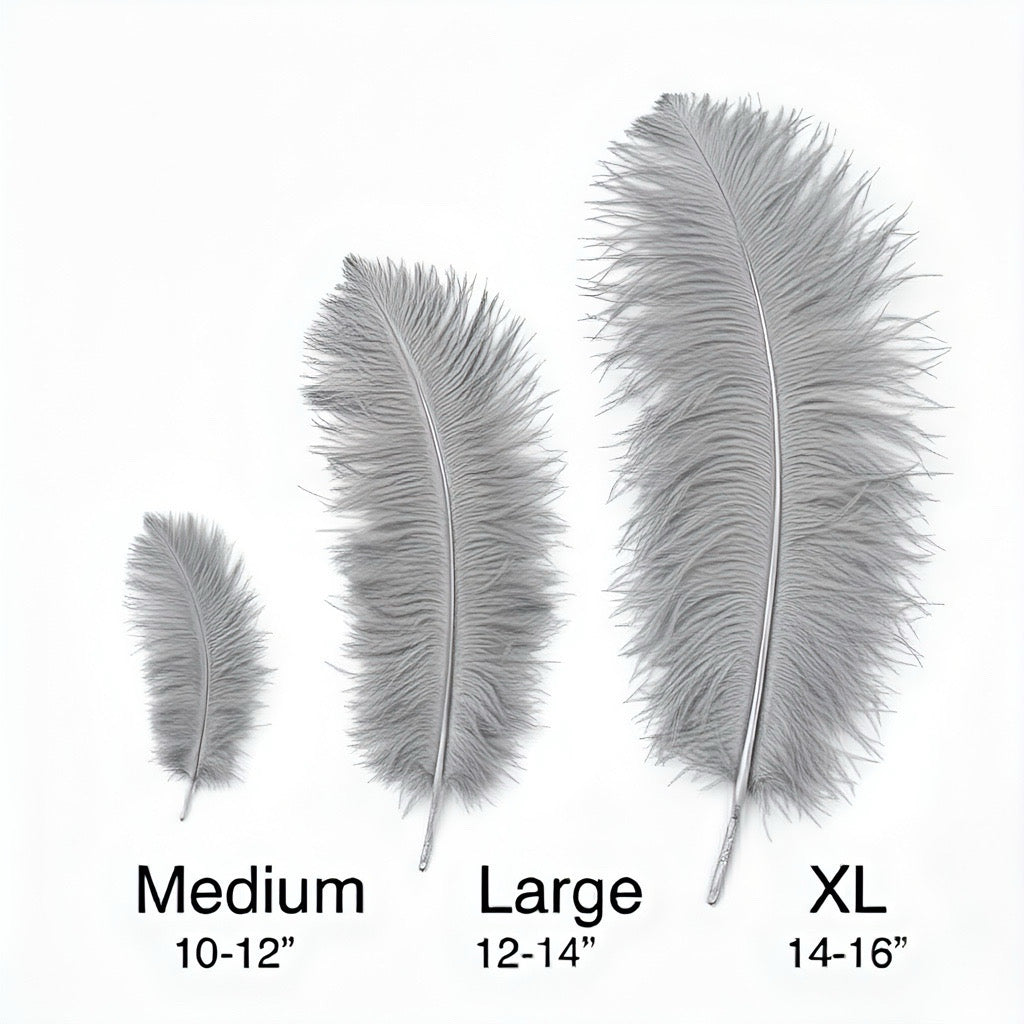 Ostrich Flexible Feathers 11-14" (Silver/Grey)