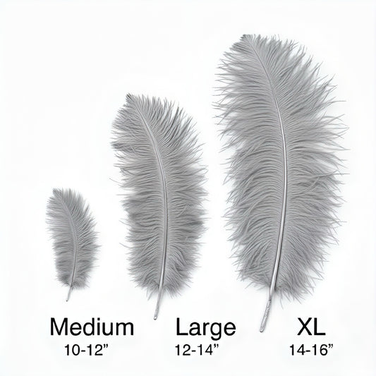 Ostrich Flexible Feathers 11-14" (Silver/Grey)