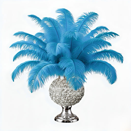 BULK 1/2lb Ostrich Feather Tail Plumes 15-20" (Turquoise)