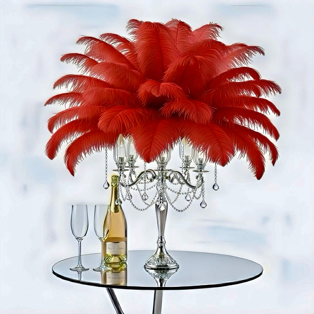 Ostrich Flexible Feathers 13-16" (Red)