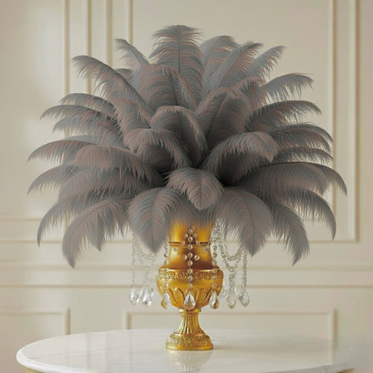 Ostrich Feather Tail Plumes 13-16" (Silver)