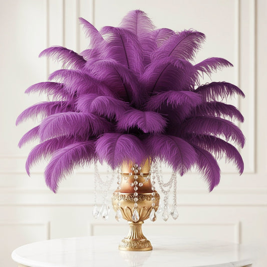 Ostrich Feather Tail Plumes 13-16" (Purple)