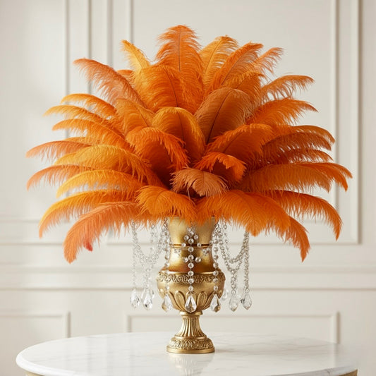Ostrich Feather Tail Plumes 13-16" (Orange)
