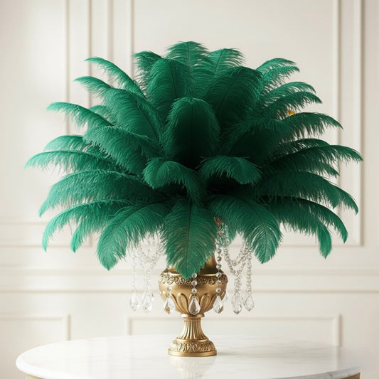 Ostrich Feather Tail Plumes 13-16" (Emerald Green)