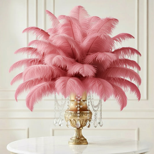 Ostrich Feather Tail Plumes 13-16" (Dusty Rose)