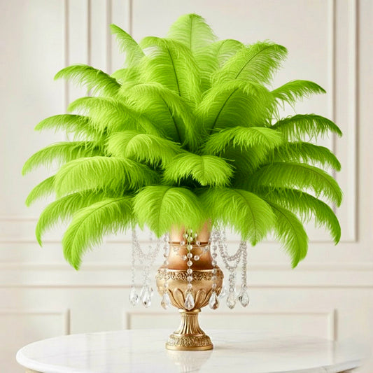 Ostrich Feather Tail Plumes 13-16" (Lime Green)
