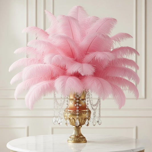 Ostrich Feather Tail Plumes 13-16" (Baby Pink)