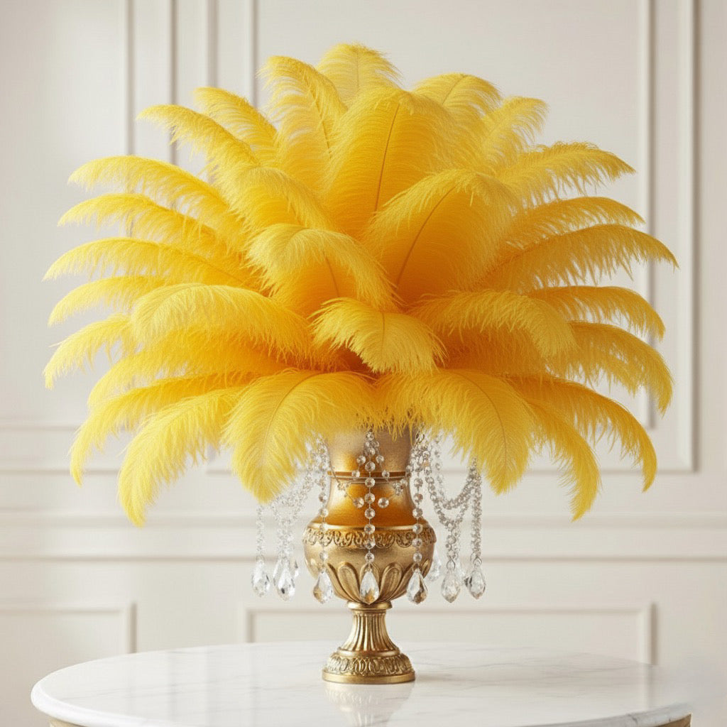 Ostrich Feather Rental 16-20" (Golden Yellow) - 250pcs