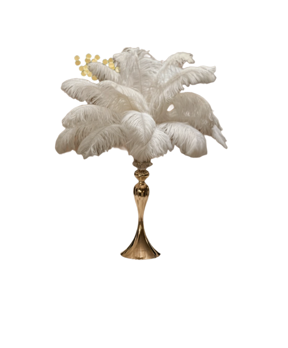 Centerpiece Rentals - Five Complete Ostrich Feather Centerpieces