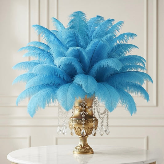 Ostrich Feather Tail Plumes 13-16" (Turquoise)