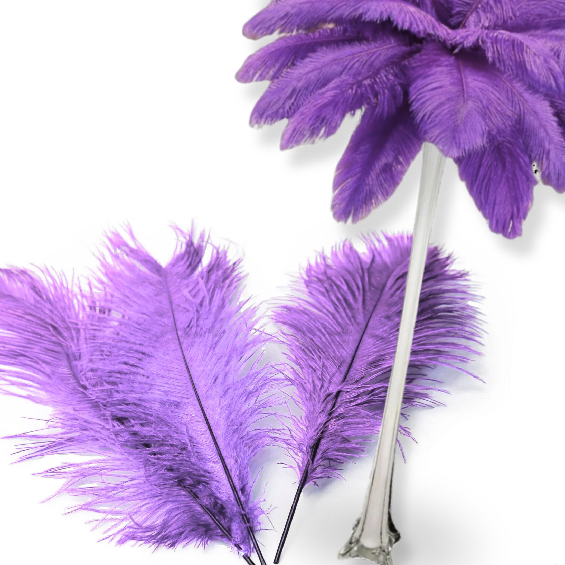 Complete Feather Centerpiece With 24" Vase (Lavender)